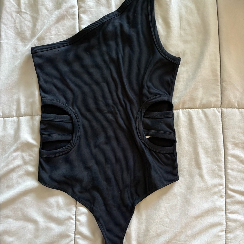 Abercrombie & Fitch Black One-Shoulder Bodysuit